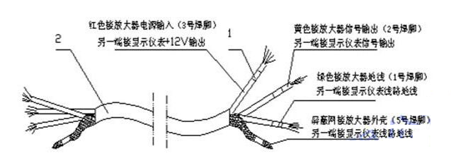 酒精流量计传感器与显示仪表接线图